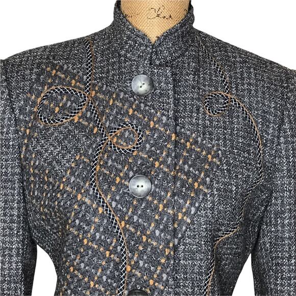 Koos Van Den Akker Size 2 Vintage 2-Piece Wool Collage Patchwork Suit - Picture 5 of 16